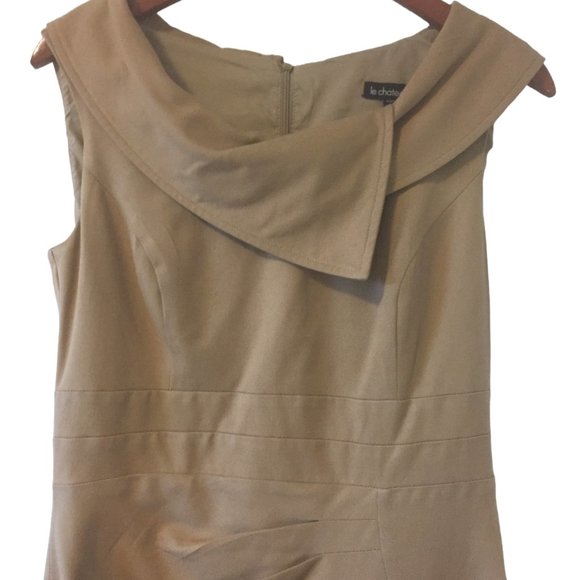 Le Chateau fitted dress in light brown ( Tan) color : size M. - Picture 3 of 12
